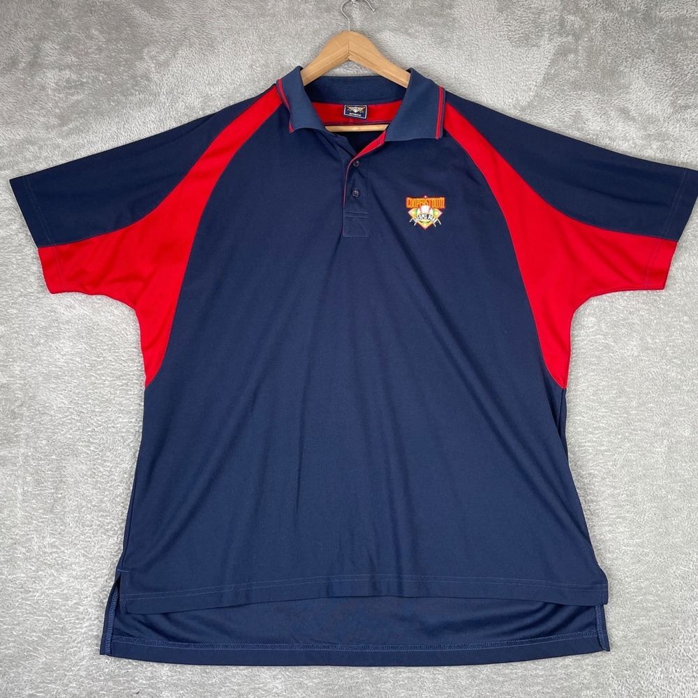 Cooperstown Dreams Park Polo Shirt Mens XL Blue Red Baseball Athletic Sportswear